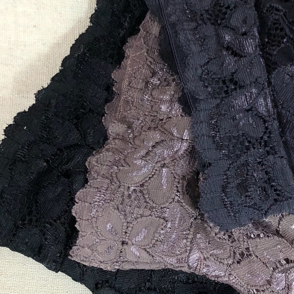 New Sexy Soft Strappy Lace Charcoal Padded Bralett - Picture 3 of 9